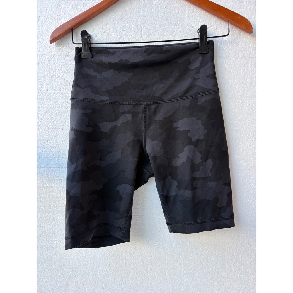 Lululemon Wunder Train High Rise Biker Shorts Everlux Camo Gym Workout
